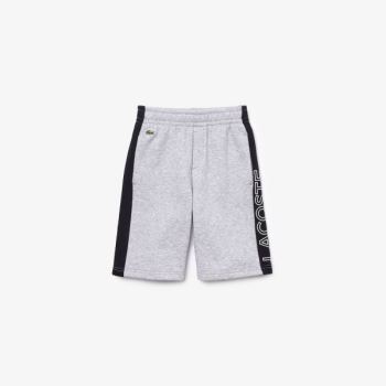 Lacoste SPORT Two-Tone Fleece Shorts Dětské - Kraťasy Šedé / Tmavě Blankyt Blankyt / Bílé | CZ-9iOlQ